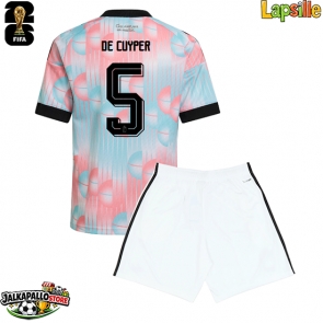 Belgia Maxim De Cuyper #5 Vieraspaita Lapsille MM-kisat 2026 Lyhythihainen (+ shortsit)